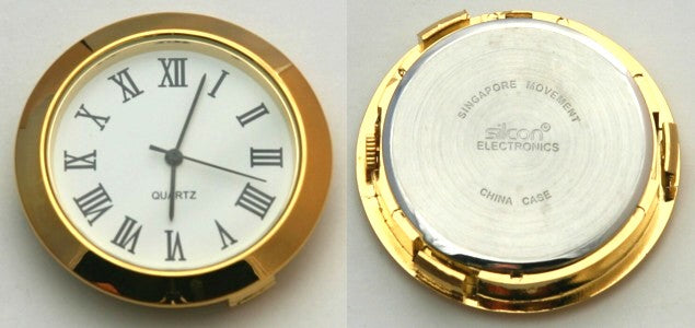 Clock 36mm White Face Roman