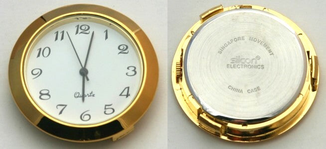 Clock 36mm White Face Arabic