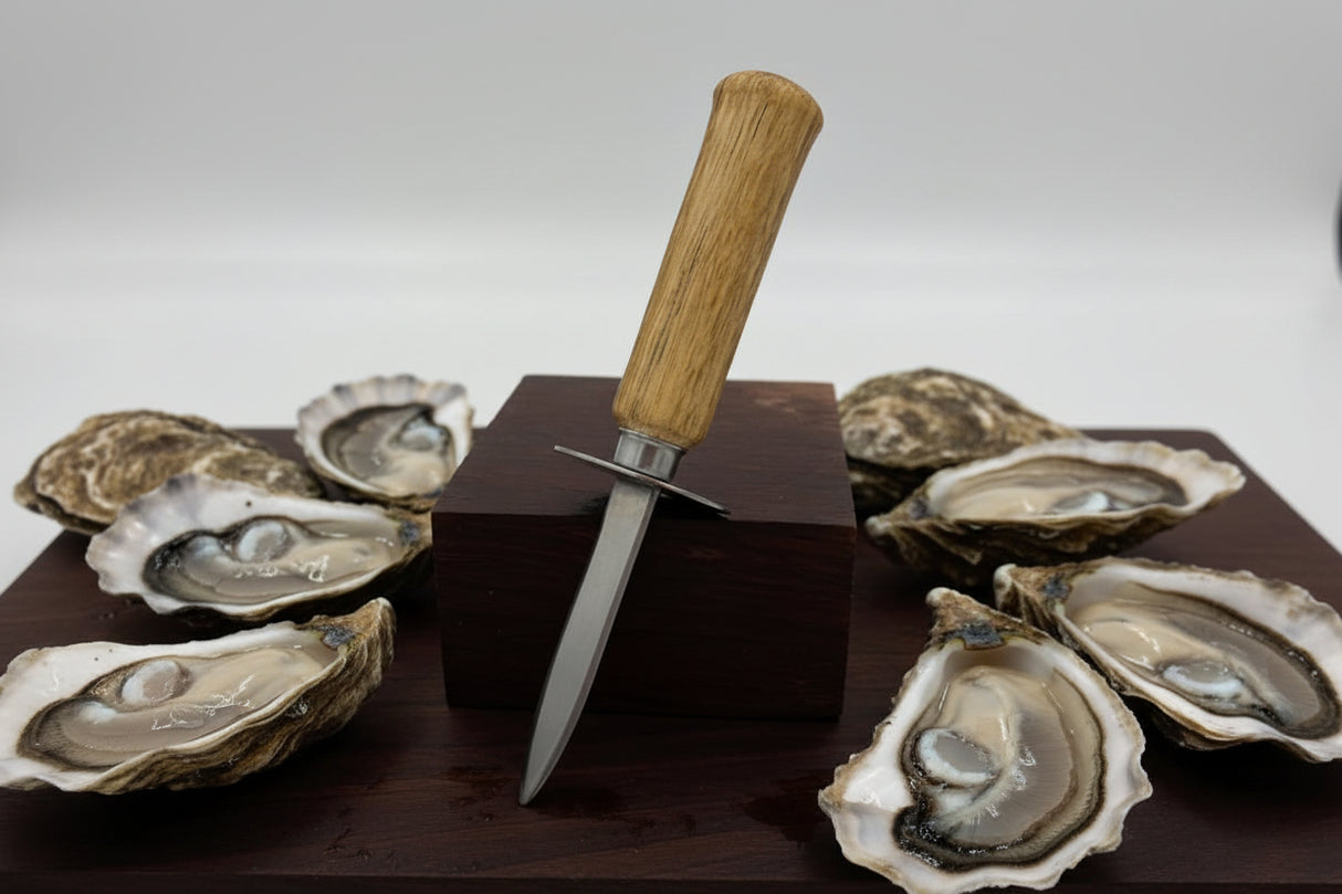 Oyster Shucking Knife with Victorian Ash Handle