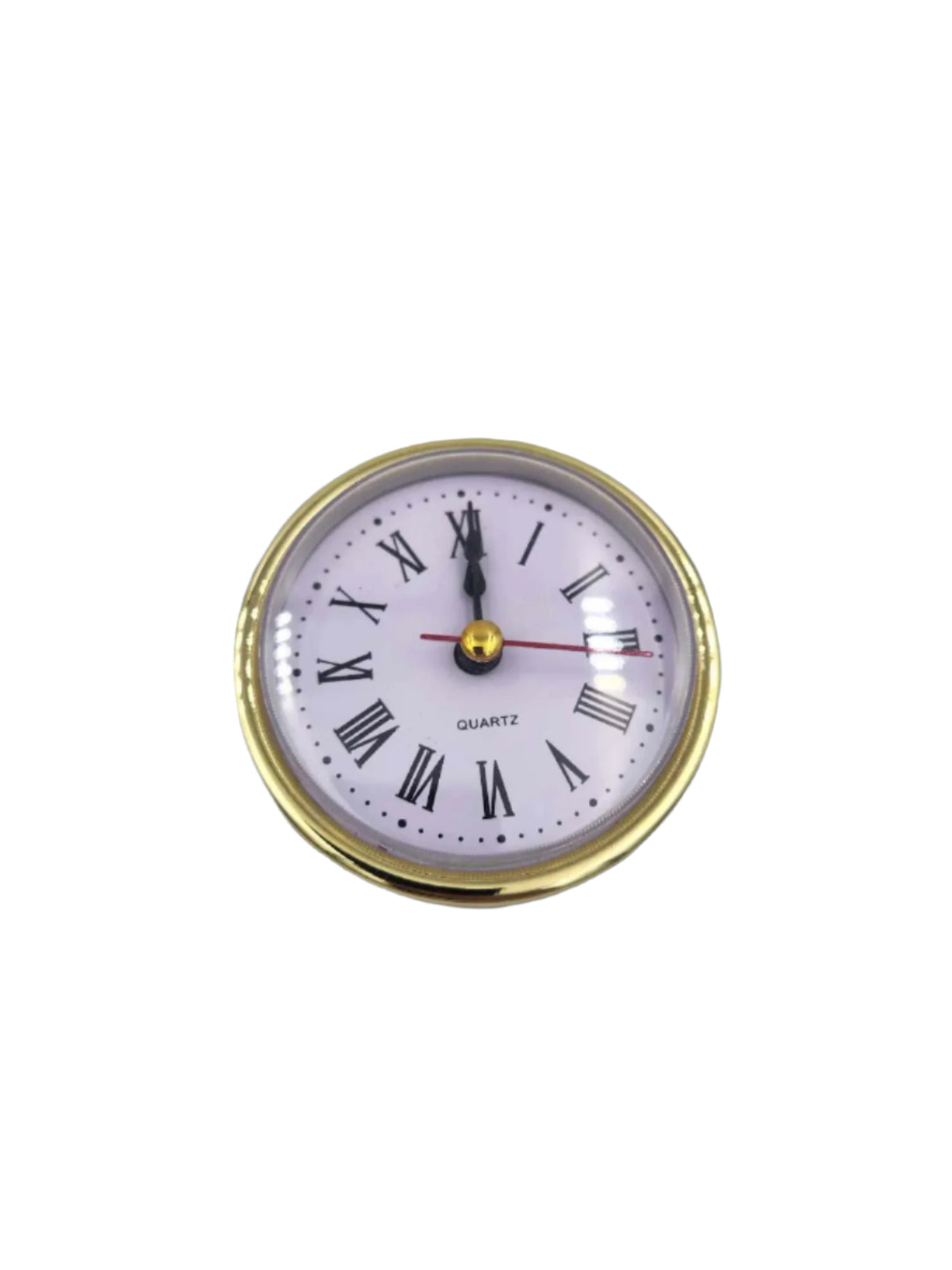 Clock 65mm White Gold Roman