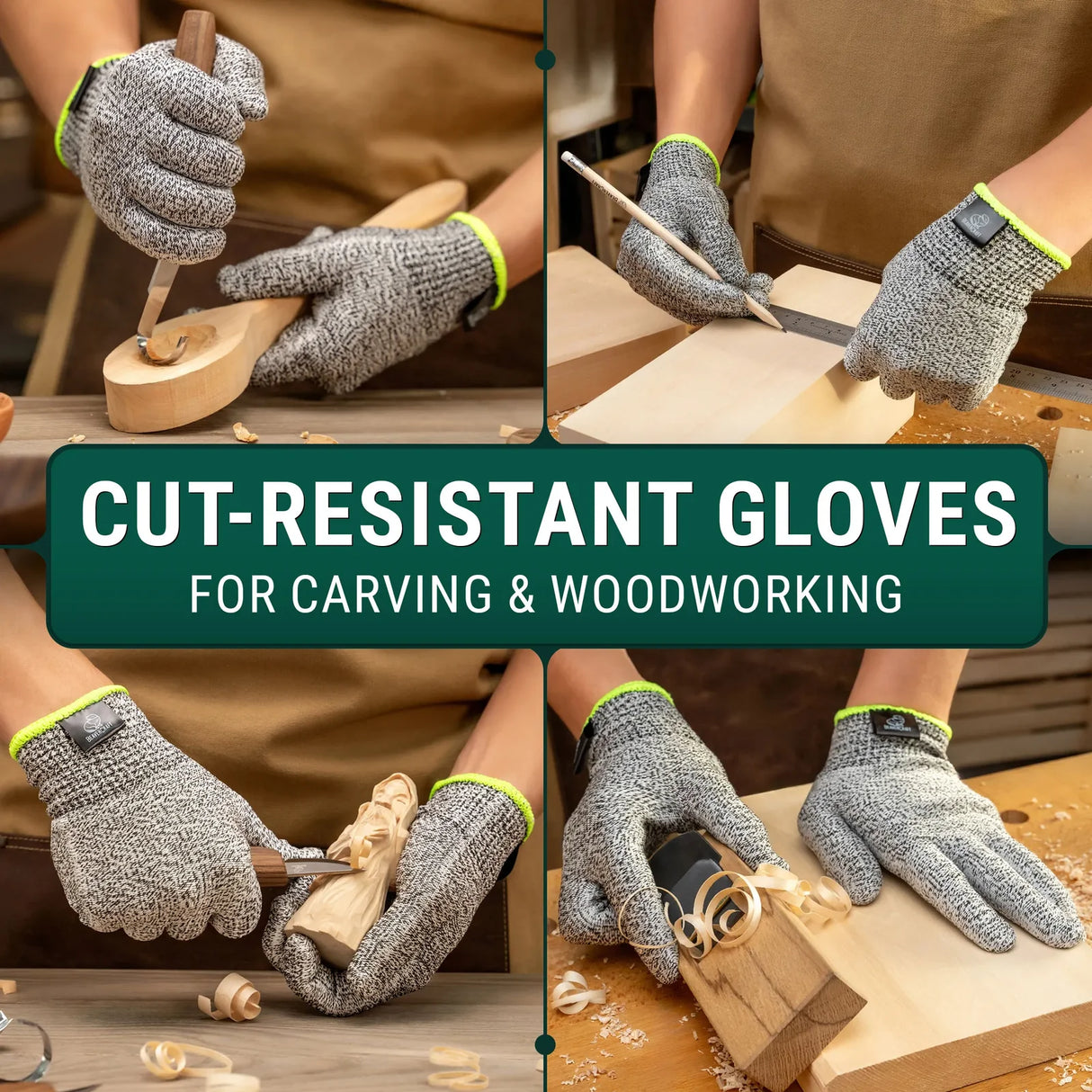 CRG – Cut-Resistant Wood Carving Gloves Large