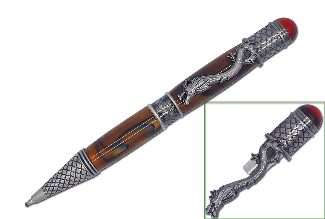 Loong Pen - Antique Pewter