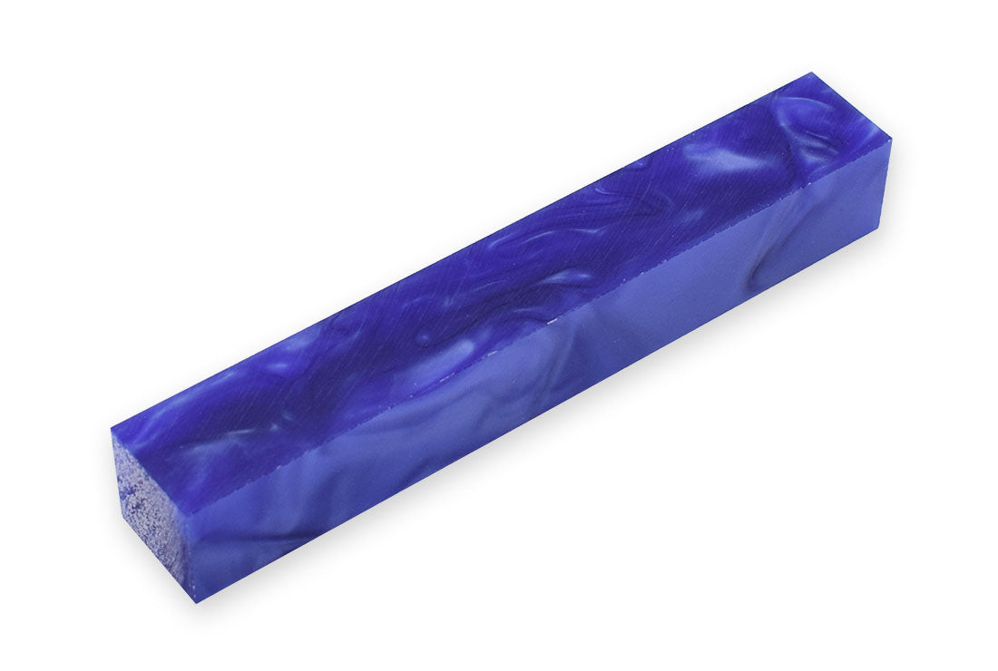 Pen Blank Single Acrylic Blue with Purple Lines