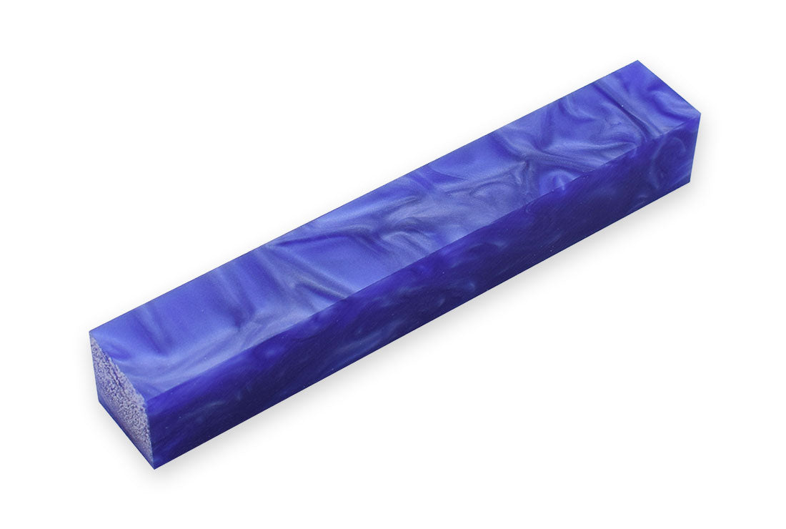 Pen Blank Single Acrylic Blue with Purple Lines