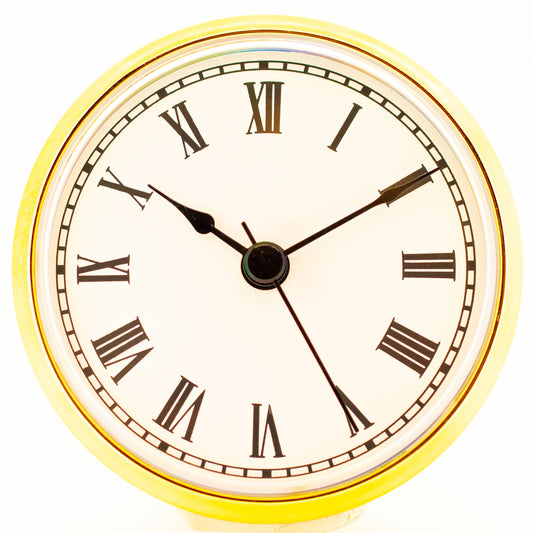 Clock 85mm White Roman