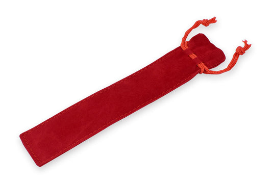 Velvet Drawstring Pen Pouch - Red