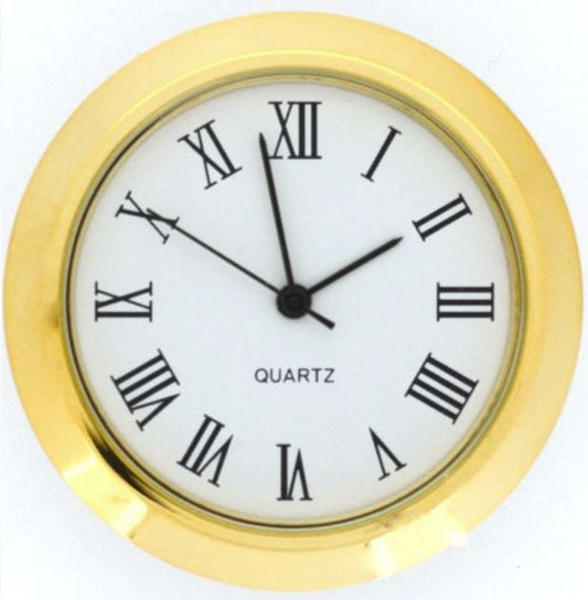 Clock 50mm White Roman