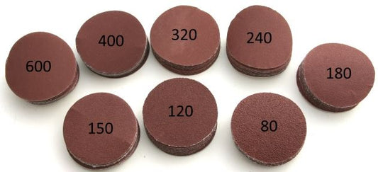 50mm Assorted Sanding Discs 80 Pack - 80,120, 150, 180, 240, 320 & 400 Grit