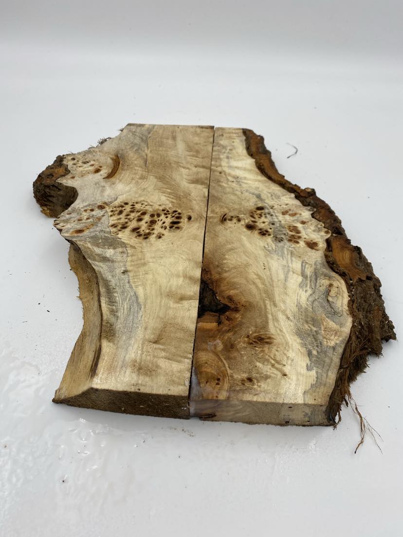 Poplar Burl Slice 330 x 280 x 35mm Book Matched