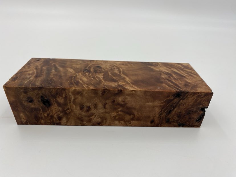 Willow Burl Stabilised Knife Scale 150 x 50 x 30mm