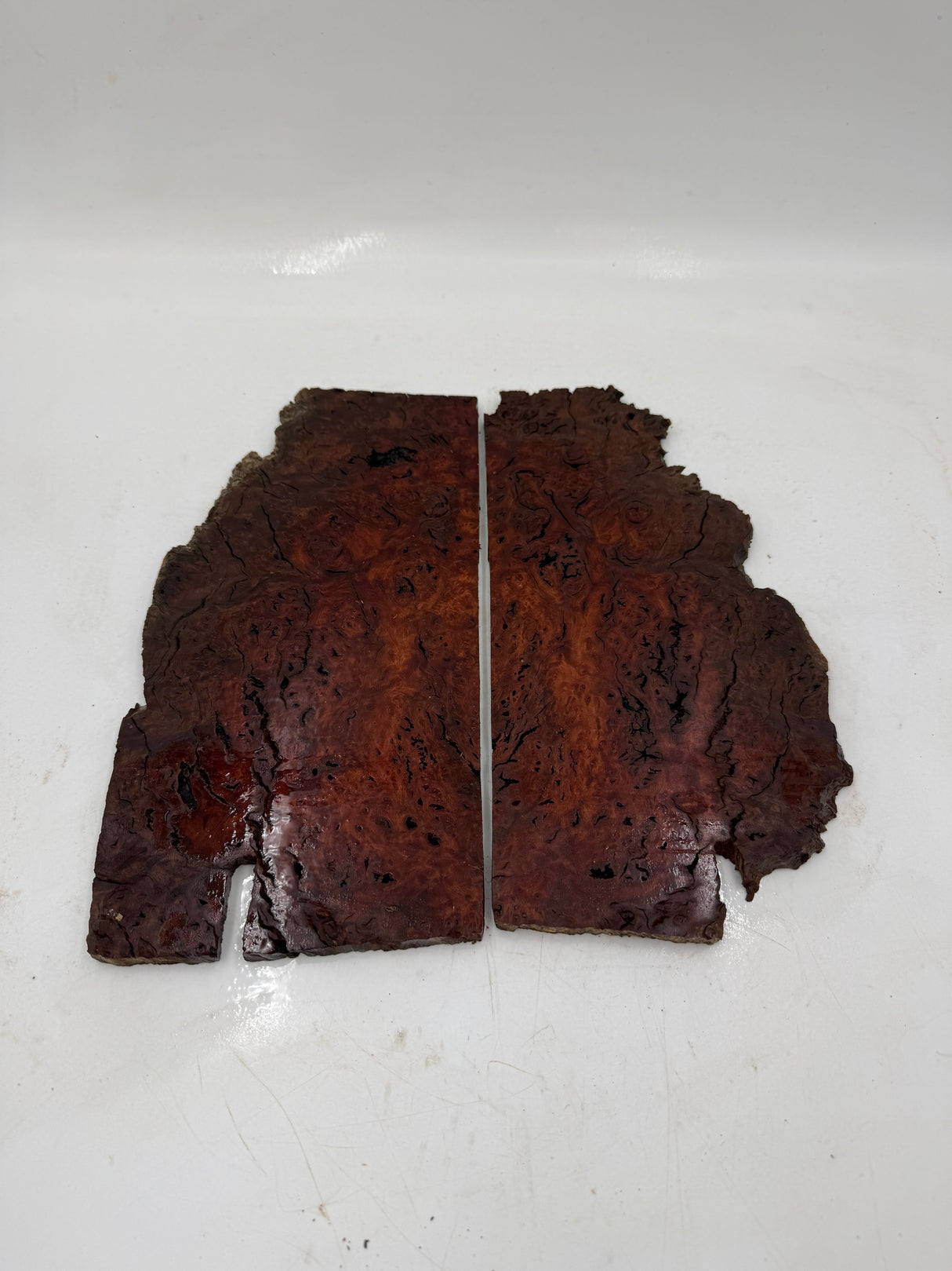 Red Gum Burl Box making Timber  285 x 150 x 9mm (2 Pieces)