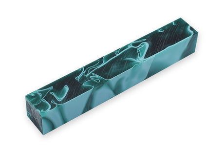 Pen Blank Single acrylic Dark Green with White Lines