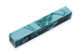Pen Blank Single acrylic Dark Green with White Lines