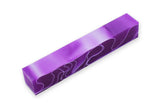 Pen Blank Single acrylic Dark Orchid with White Lines