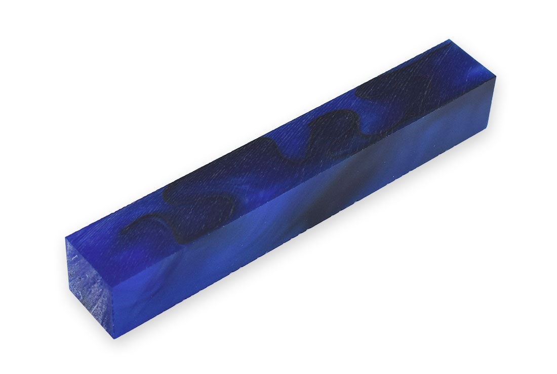 Pen Blank Single Acrylic Dark Blue with Black Lines