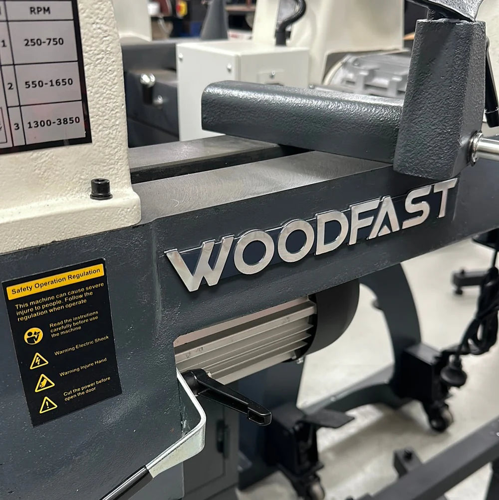Woodfast 318mm (12") Swing x 508mm (20") Between Centres 0.75HP 240V Super Heavy Wood Lathe WL1220A