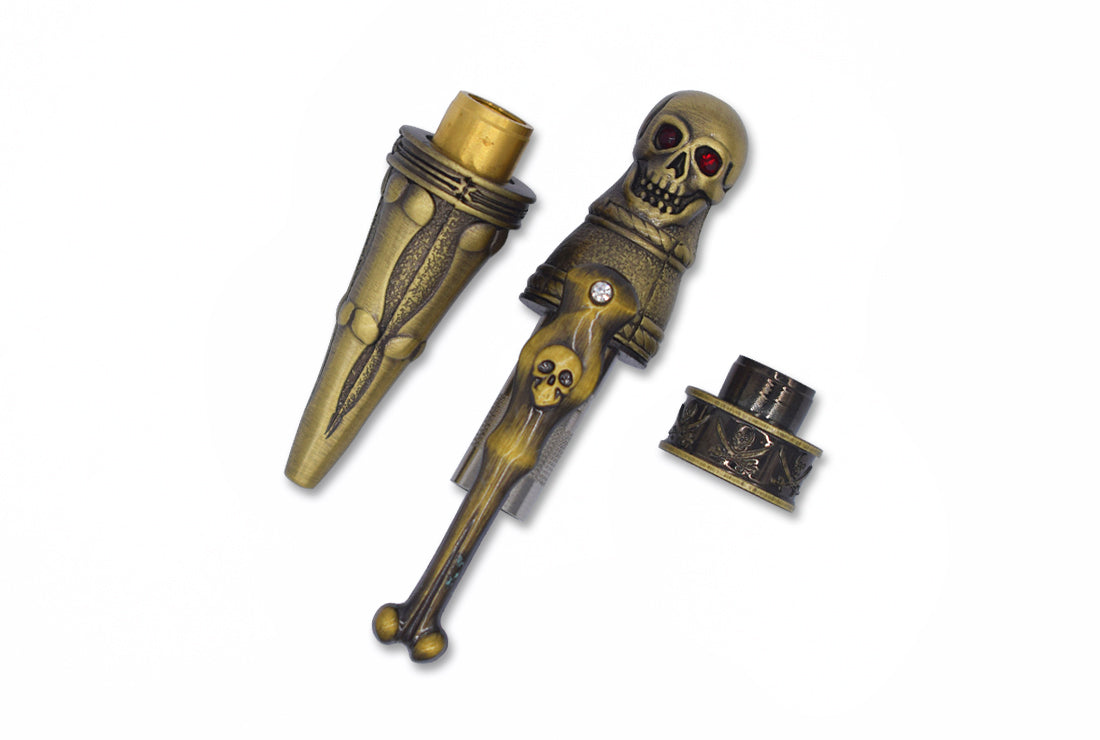 Antique Bronze Polish Pirate Skull Twist Pen