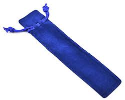 Velvet Drawstring Pen Pouch - Blue